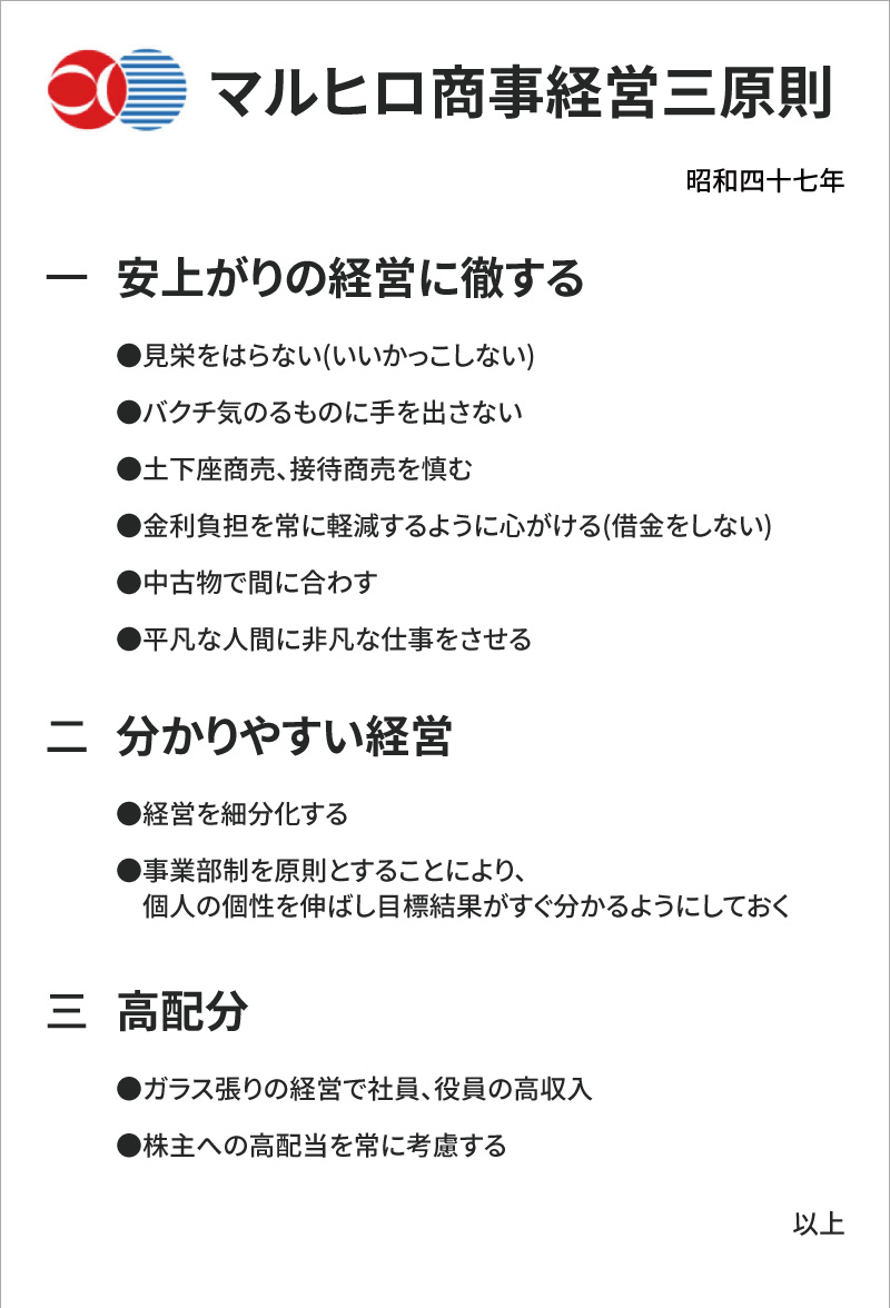 マルヒロ商事経営三原則